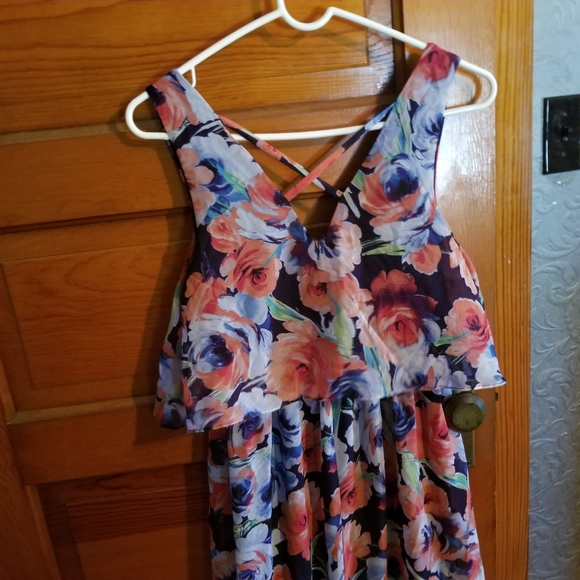 Lilly Rose Maxi Dress. Blue with floral pattern. M - Picture 6 of 6